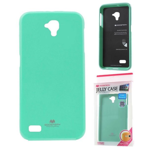 CUSTODIA GEL TPU SILICONE per HUAWEI Y5, Y560 COLORE VERDE ACQUA LUCIDO CON GLITTER ALTA QUALITA' MERCURY BLISTER