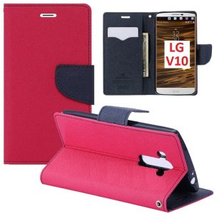 CUSTODIA FLIP ORIZZONTALE per LG V10, F600K, F600L, F600S CON INTERNO IN TPU SILICONE, STAND E CHIUSURA MAGNETICA COLORE FUCSIA