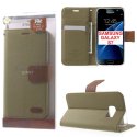 CUSTODIA FLIP ORIZZONTALE per SAMSUNG SM-G930 GALAXY S7 CON INTERNO IN TPU E STAND COLORE VERDE MILITARE ALTA QUALITA' ROAR