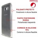 CUSTODIA CON PARTE POSTERIORE RIGIDA E CORNICE IN SILICONE TRASPARENTE per SAMSUNG SM-G920 GALAXY S6 ALTA QUALITA' MOCCA