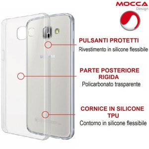 CUSTODIA CON PARTE POSTERIORE RIGIDA E CORNICE IN SILICONE TRASPARENTE per SAMSUNG SM-A510 GALAXY A5 (2016) ALTA QUALITA' MOCCA