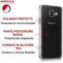 CUSTODIA CON PARTE POSTERIORE RIGIDA E CORNICE IN SILICONE TRASPARENTE per SAMSUNG SM-A310 GALAXY A3 (2016) ALTA QUALITA' MOCCA