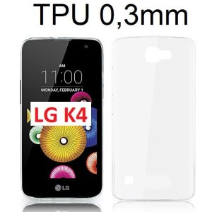 CUSTODIA GEL TPU SILICONE ULTRA SLIM TRASPARENTE 0,3mm per LG K4 LTE, K130E, K120E, K121