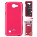 CUSTODIA GEL TPU SILICONE per LG K4 LTE, K130E, K120E, K121 COLORE FUCSIA LUCIDO CON GLITTER ALTA QUALITA' MERCURY BLISTER