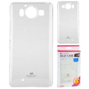 CUSTODIA GEL TPU SILICONE TRASPARENTE per MICROSOFT LUMIA 950, LUMIA 950 DUAL ALTA QUALITA' MERCURY BLISTER