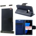 CUSTODIA FLIP ORIZZONTALE PELLE per SAMSUNG SM-G930 GALAXY S7 CON INTERNO IN TPU, STAND E PORTA CARTE COLORE BLU SONATA MERCURY