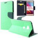 CUSTODIA FLIP ORIZZONTALE per HUAWEI HONOR 5X, GR5 CON INTERNO IN TPU, STAND E PORTA CARTE COLORE VERDE ACQUA