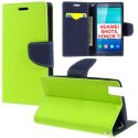 CUSTODIA FLIP ORIZZONTALE per HUAWEI SHOT X, HONOR 7i CON INTERNO IN TPU, STAND, PORTA CARTE E CHIUSURA MAGNETICA COLORE VERDE