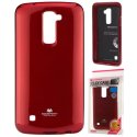 CUSTODIA GEL TPU SILICONE per LG K10, K420N COLORE ROSSO LUCIDO CON GLITTER ALTA QUALITA' MERCURY BLISTER