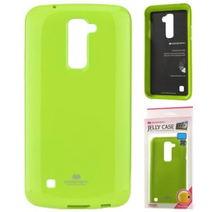 CUSTODIA GEL TPU SILICONE per LG K10, K420N COLORE VERDE LUCIDO CON GLITTER ALTA QUALITA' MERCURY BLISTER