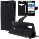 CUSTODIA FLIP ORIZZONTALE per ACER LIQUID Z630, LIQUID Z630S CON INTERNO IN TPU SILICONE, STAND E TASCHE PORTA CARTE COLORE NERO