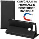 CUSTODIA FLIP ORIZZONTALE per HUAWEI P9 con CHIUSURA MAGNETICA INVISIBILE, STAND ED INTERNO IN TPU SILICONE COLORE NERO