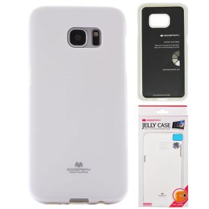 CUSTODIA GEL TPU SILICONE per SAMSUNG SM-G935 GALAXY S7 EDGE COLORE BIANCO LUCIDO CON GLITTER ALTA QUALITA' MERCURY