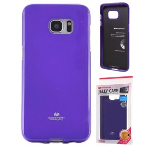 CUSTODIA GEL TPU SILICONE per SAMSUNG SM-G935 GALAXY S7 EDGE COLORE VIOLA LUCIDO CON GLITTER ALTA QUALITA' MERCURY BLISTER