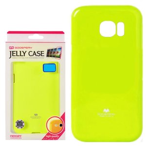 CUSTODIA GEL TPU SILICONE per SAMSUNG SM-G930 GALAXY S7 GIALLO FLUORESCENTE CON GLITTER ALTA QUALITA' MERCURY BLISTER