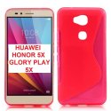 CUSTODIA GEL TPU SILICONE DOUBLE per HUAWEI HONOR 5X, GR5 COLORE ROSA