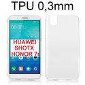 CUSTODIA GEL TPU SILICONE ULTRA SLIM 0,3mm TRASPARENTE per HUAWEI SHOT X, HONOR 7i