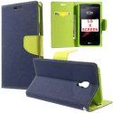 CUSTODIA FLIP ORIZZONTALE per LG X SCREEN CON INTERNO IN TPU SILICONE, STAND, PORTA CARTE E CHIUSURA MAGNETICA COLORE BLU