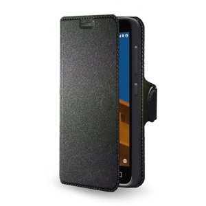 CUSTODIA FLIP ORIZZONTALE SIMILPELLE per VODAFONE SMART FIRST 6, VF695 CON STAND E INTERNO IN TPU SILICONE COLORE NERO