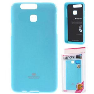 CUSTODIA GEL TPU SILICONE per HUAWEI P9 COLORE AZZURRO LUCIDO CON GLITTER ALTA QUALITA' MERCURY BLISTER