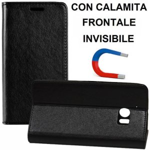 CUSTODIA per HTC 10, M10 - FLIP ORIZZONTALE SIMILPELLE CON CHIUSURA MAGNETICA INVISIBILE ED INTERNO IN TPU SILICONE COLORE NERO