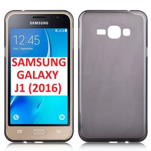 CUSTODIA GEL TPU SILICONE per SAMSUNG SM-J120 GALAXY J1 (2016) COLORE NERO TRASPARENTE