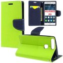 CUSTODIA FLIP ORIZZONTALE per HUAWEI P9 CON INTERNO IN TPU SILICONE, STAND, PORTA CARTE E CHIUSURA MAGNETICA COLORE VERDE