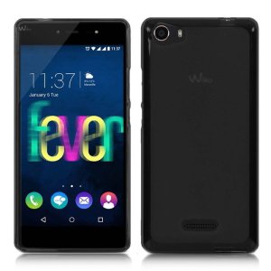 CUSTODIA GEL TPU SILICONE per WIKO FEVER 4G COLORE NERO TRASPARENTE