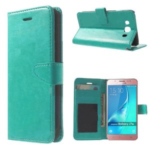 CUSTODIA FLIP ORIZZONTALE SIMILPELLE per SAMSUNG GALAXY J7 (2016) CON CHIUSURA MAGNETICA E INTERNO IN TPU TURCHESE