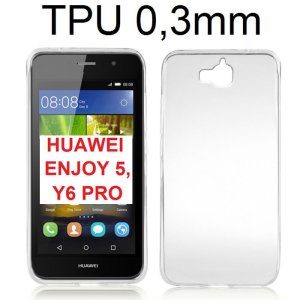 CUSTODIA per HUAWEI ENJOY 5, Y6 PRO, HONOR PLAY 5X, HONOR HOLLY 2 PLUS IN GEL TPU SILICONE ULTRA SLIM 0,3mm TRASPARENTE