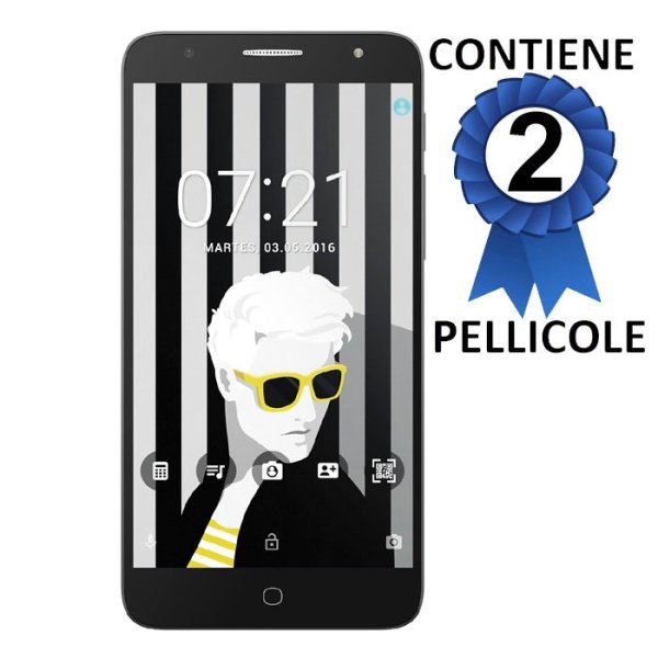 PELLICOLA PROTEGGI DISPLAY per ALCATEL ONE TOUCH POP 4, OT-5051 - 5" POLLICI CONFEZIONE 2 PEZZI