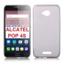 CUSTODIA GEL TPU SILICONE per ALCATEL ONE TOUCH POP 4S, 5095 - 5.5" POLLICI COLORE NERO TRASPARENTE