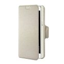 CUSTODIA FLIP ORIZZONTALE SIMILPELLE per HUAWEI P8 LITE SMART, GR3, ENJOY 5S CON INTERNO IN TPU E STAND COLORE BIANCO