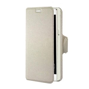 CUSTODIA FLIP ORIZZONTALE SIMILPELLE per HUAWEI P8 LITE SMART, GR3, ENJOY 5S CON INTERNO IN TPU E STAND COLORE BIANCO