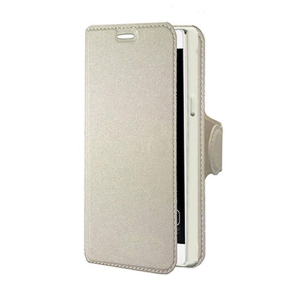 CUSTODIA FLIP ORIZZONTALE SIMILPELLE per HUAWEI P8 LITE SMART, GR3, ENJOY 5S CON INTERNO IN TPU E STAND COLORE BIANCO