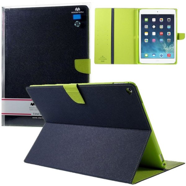 CUSTODIA BOOK ORIZZONTALE per APPLE IPAD AIR, IPAD 5 CON INTERNO IN TPU, STAND E PORTA CARTE COLORE BLU ALTA QUALITA' MERCURY