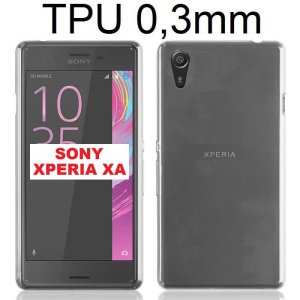 CUSTODIA GEL TPU SILICONE ULTRA SLIM 0,3mm TRASPARENTE per SONY XPERIA XA, XPERIA XA DUAL