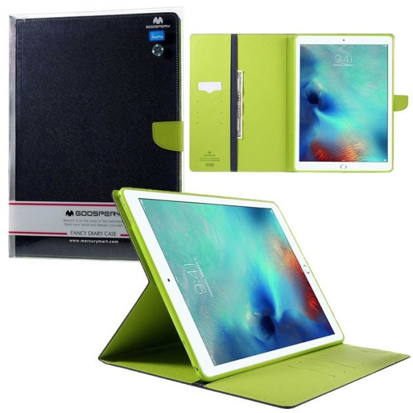 CUSTODIA BOOK ORIZZONTALE per APPLE IPAD PRO 9.7" POLLICI CON INTERNO IN TPU, STAND E PORTA CARTE BLU ALTA QUALITA' MERCURY