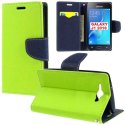 CUSTODIA FLIP ORIZZONTALE per SAMSUNG SM-J120 GALAXY J1 (2016) CON INTERNO IN TPU, STAND E PORTA CARTE COLORE VERDE