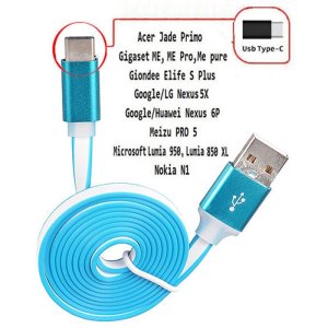 CAVO USB TYPE-C 3.1 PIATTO - LUNGHEZZA 1 MT COLORE BLU