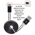 CAVO USB TYPE-C 3.1 PIATTO - LUNGHEZZA 1 MT COLORE NERO