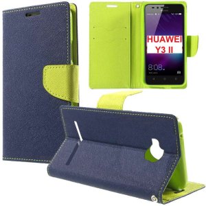 CUSTODIA per HUAWEI Y3 II, Y3 PRO, Y3 II PRO - FLIP ORIZZONTALE CON INTERNO IN TPU, STAND E CHIUSURA MAGNETICA COLORE BLU