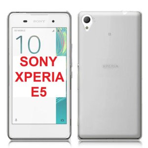 CUSTODIA GEL TPU SILICONE TRASPARENTE per SONY XPERIA E5, XPERIA E5 DUAL