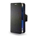 CUSTODIA FLIP ORIZZONTALE SIMILPELLE per SAMSUNG SM-J210 GALAXY J2 (2016) CON INTERNO IN TPU, STAND E PORTA CARTE COLORE NERO