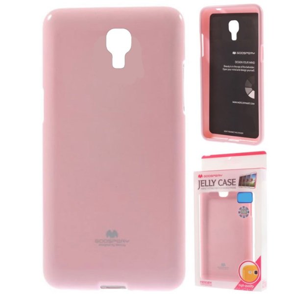 CUSTODIA GEL TPU SILICONE per LG X SCREEN COLORE ROSA LUCIDO CON GLITTER ALTA QUALITA' MERCURY BLISTER