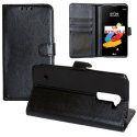 CUSTODIA FLIP ORIZZONTALE SIMILPELLE per LG STYLUS 2, K520 CON STAND, INTERNO IN TPU SILICONE E CHIUSURA MAGNETICA COLORE NERO