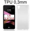 CUSTODIA GEL TPU SILICONE ULTRA SLIM TRASPARENTE 0,3mm per LG X STYLE