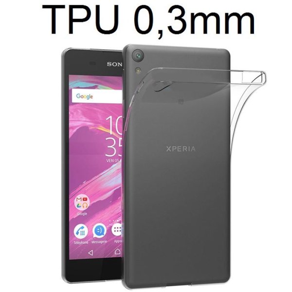 CUSTODIA GEL TPU SILICONE ULTRA SLIM 0,3mm TRASPARENTE per SONY XPERIA E5, XPERIA E5 DUAL