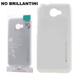 CUSTODIA GEL TPU SILICONE per HUAWEI Y5 II, Y6 II COMPACT COLORE SILVER ALTA QUALITA' MERCURY I-JELLY BLISTER (NO BRILLANTINI)