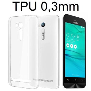 CUSTODIA GEL TPU SILICONE ULTRA SLIM 0,3mm TRASPARENTE per ASUS ZENFONE GO ZB450KL, ZB452KG - 4.5" POLLICI